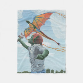 Goblin Flying Rainbow Dragon Fantasy Art Blanka Fleecedecke