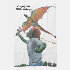Goblin Flying Rainbow Dragon Kite Kitchen Towel Geschirrtuch