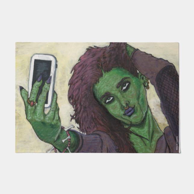 Goblin Girl Handy Selfie Door Mat Fußmatte (Vorderseite)