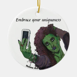 Goblin Girl Handy Selfie Fantasy Kunst, Dichtung u Keramik Ornament