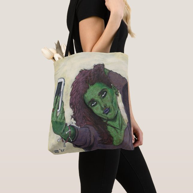 Goblin Girl Handy Selfie Graphic Tote Bag (Von Nahem)