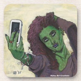 Goblin Girl Handy Selfie Plastic Untersetzer