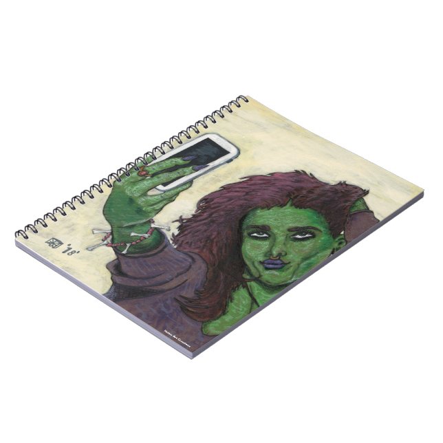 Goblin Girl Handy Selfie Spiral Notebook Notizblock (Linke Seite)