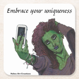 Goblin Girl Handy Selfie Unique Untersetzer Set