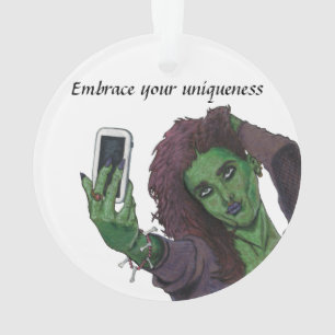 Goblin Girl Selfie Fantasy Art Riccione Ornament