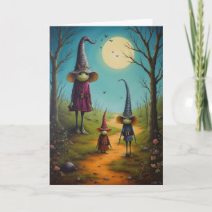 Goblin Mama und Kids Halloween Karte