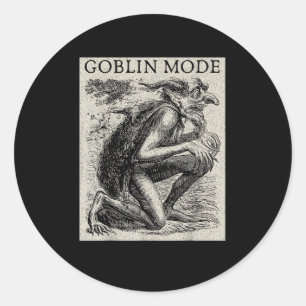 Goblin-Modus Goblincore Vintage-Ästhetik Lustig Au Runder Aufkleber
