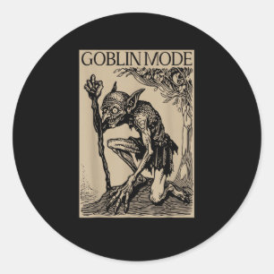 Goblin-Modus Goblincore Vintage-Ästhetik Lustig Runder Aufkleber