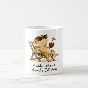 Goblin-Modus Strand Edition Bartagamen Kunst Kaffeetasse