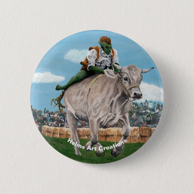 Goblin Rider Ox Racer Fantasy - Fantasie Button (Vorderseite)