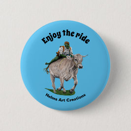 Goblin Rider Ox Racing Fantasy Art Button