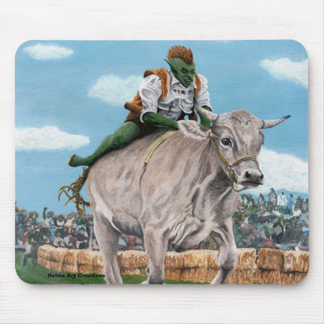 Goblin Rider Ox Racing Fantasy Art Mousepad (Vorne)