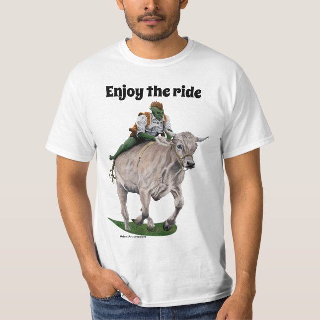 Goblin Rider Ox Racing Fantasy Art Shirt (Vorderseite)
