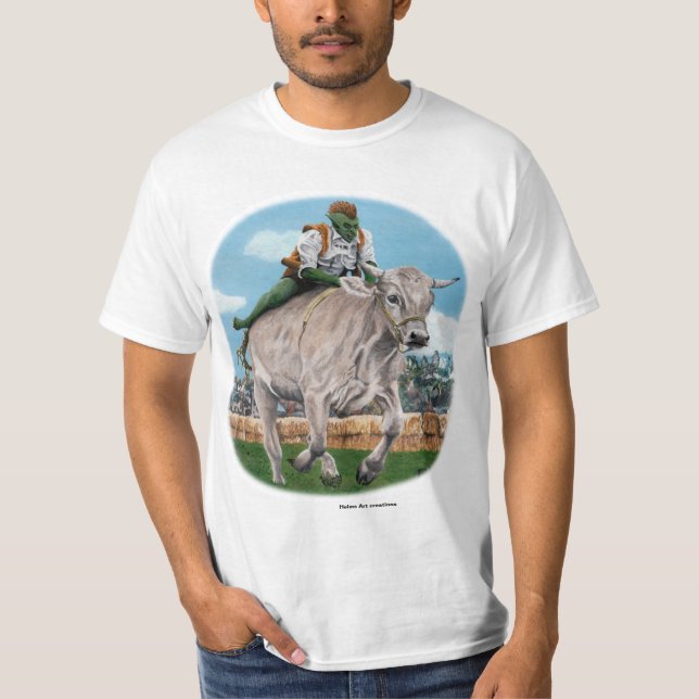 Goblin Rider Ox Racing Fantasy Art T - Shirt (Vorderseite)