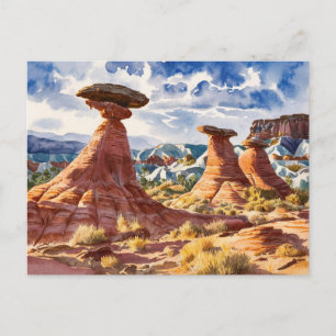 Goblin Valley Staat Park, Aquarellmalerei Postkarte