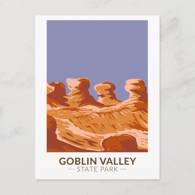 Goblin Valley Staat Park Utah Vintag Postkarte (Vorderseite)