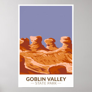 Goblin Valley State Park Utah Vintage-Design Poster