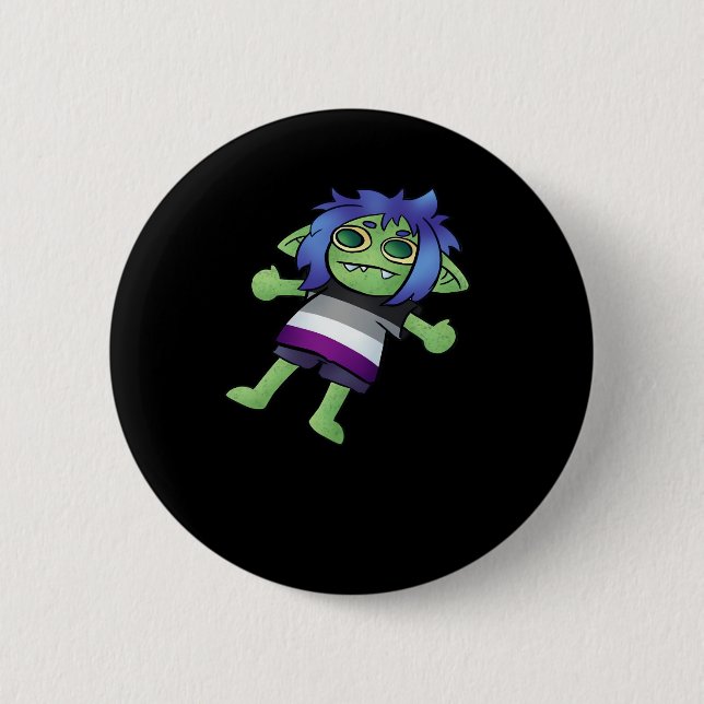 Goblincore Asexuelle Stolz Goblin Klassiker Button (Vorderseite)