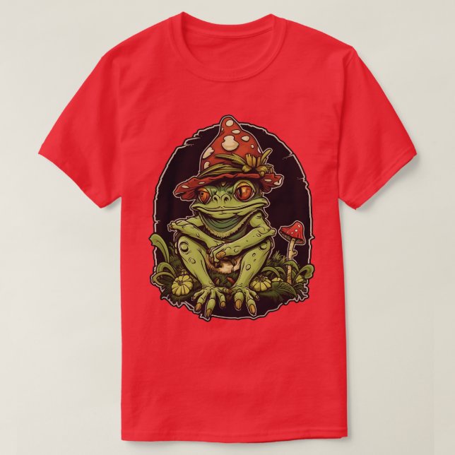 Goblincore-Ästhetik Frosch Pilze Dunkle Akademie 1 T-Shirt (Design vorne)