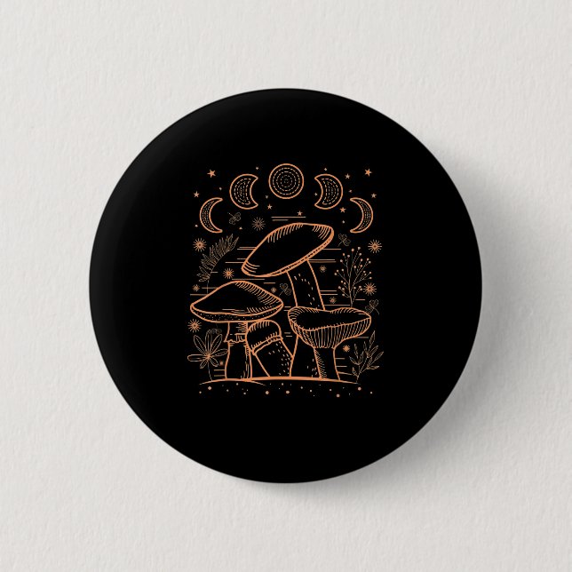Goblincore-Ästhetik-Pilz-Pilze-Akademie Button (Vorderseite)
