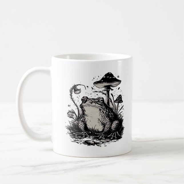 Goblincore Frog Minimal Classic Design Kaffeetasse (Links)