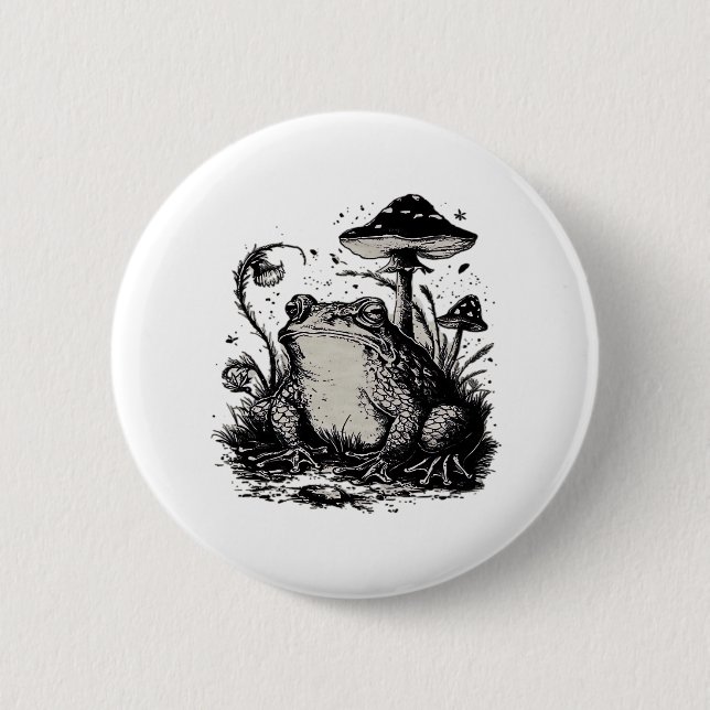 Goblincore-Frosch-Minimal-Klassiker-Design Button (Vorderseite)