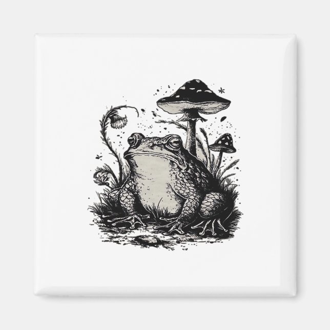Goblincore-Frosch-Minimal-Klassiker-Design Magnet (Vorne)