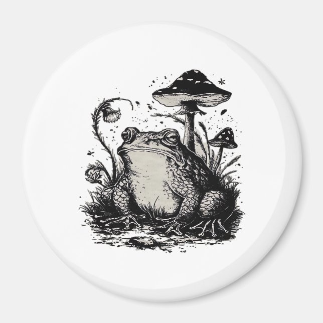 Goblincore-Frosch-Minimal-Klassiker-Design Magnet (Vorne)
