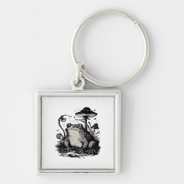 Goblincore-Frosch-Minimal-Klassiker-Design Schlüsselanhänger (Vorne)