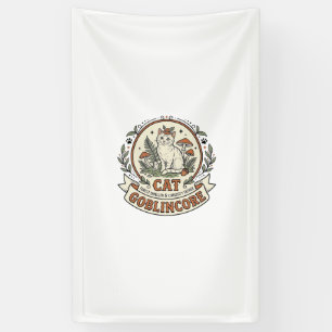 Goblincore-Katze Goblincore-Katze Vintage-Vektor-A Banner