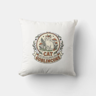 Goblincore-Katze Goblincore-Katze Vintage-Vektor-A Kissen