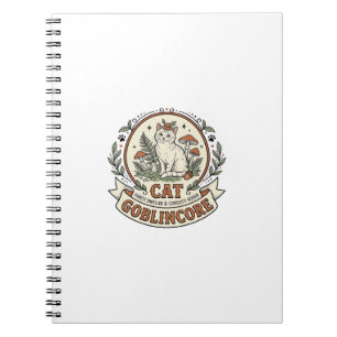 Goblincore-Katze Goblincore-Katze Vintage-Vektor-A Notizblock
