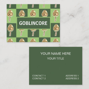 Goblincore Mushroom Green Checked Goblincore Visitenkarte