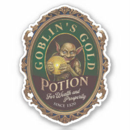 Goblins Gold-Potion-Label-Aufkleber Aufkleber