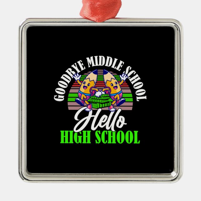 Gobye Middle School Hello High School Ornament Aus Metall (Vorne)