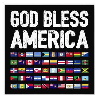 God Bless America All Countries Latino Pride I Fotodruck