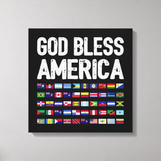 God Bless America All Countries Latino Pride I Leinwanddruck