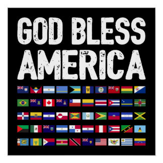 God Bless America All Countries Latino Pride I Poster