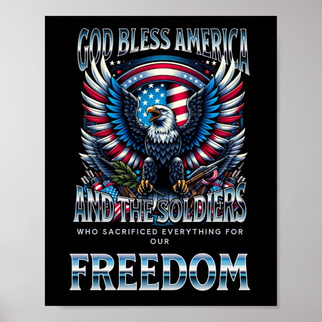 God Bless America and the Soldiers Poster (Vorne)