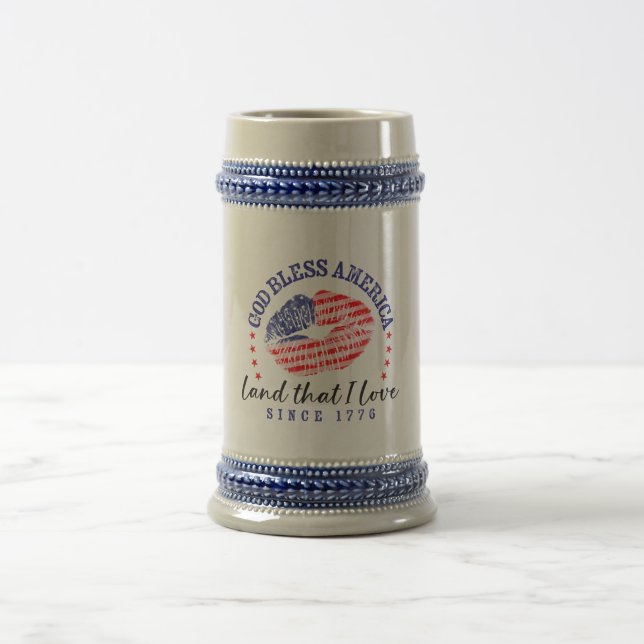 God Bless America - Beer Stein Bierglas (Mittel)