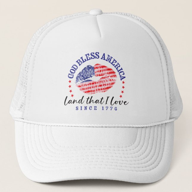 God Bless America - Cap Truckerkappe (Vorderseite)