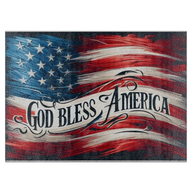 God Bless America Cutting Board Schneidebrett (Vorderseite)