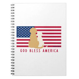 God Bless America Dogs Spiral Notebook Journal Notizblock