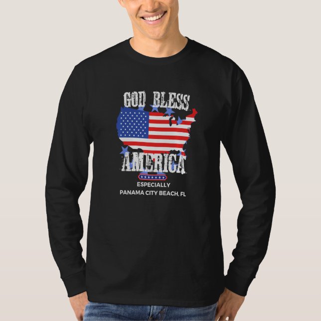 God Bless America Especially Panama City-Beach FL  T-Shirt (Vorderseite)