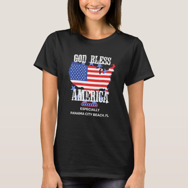 God Bless America Especially Panama City-Beach FL  T-Shirt (Vorderseite)
