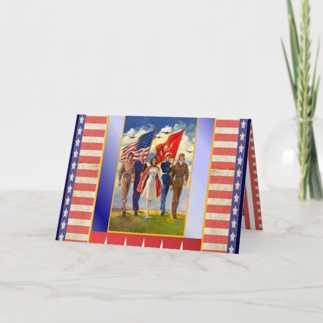 God Bless America Feiertagskarte (Vorderseite)
