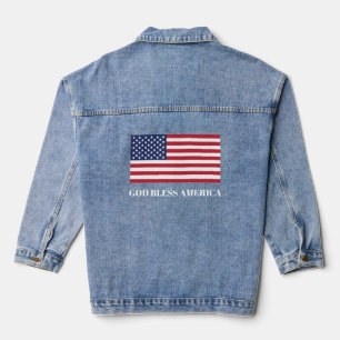 GOD BLESS AMERICA FLAG JEANSJACKE