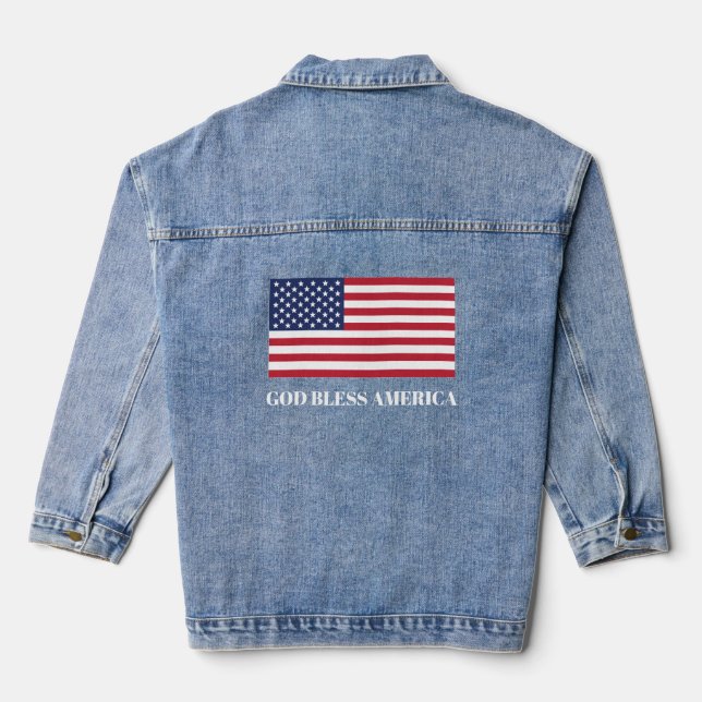 GOD BLESS AMERICA FLAG JEANSJACKE (Rückseite)