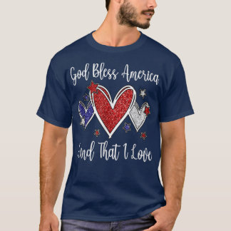 God Bless America For Women Girls Niedlich Patriot T-Shirt