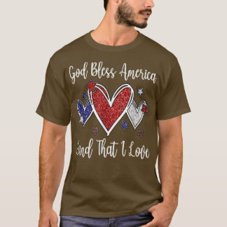God Bless America For Women Girls Niedlich Patriot T-Shirt